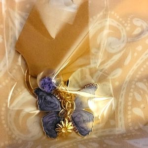 Purple and Gold Butterfly Keychain
